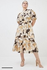 BNWT KarenMillen Plus Size Stallion Pin Tuck Voile Woven Maxi Size 18 RRP £229