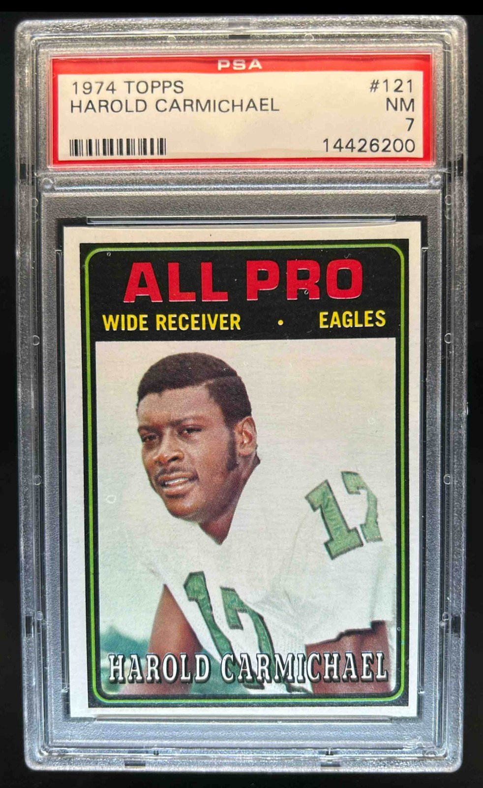 1974 Topps Harold Carmichael Rookie RC #121 Eagles PSA 7