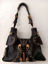 Maxx New York Black Leather Shoulder Bag