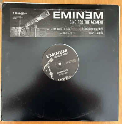 EMINEM SING FOR THE MOMENT PROMO SINGLE 12'' VINYL RECORD 2002 AFTERMATH RAP