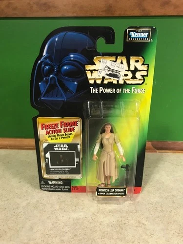 Figure NIB - Kenner Green Star Wars POTF Princess Leia Organa Ewok Freeze Frame