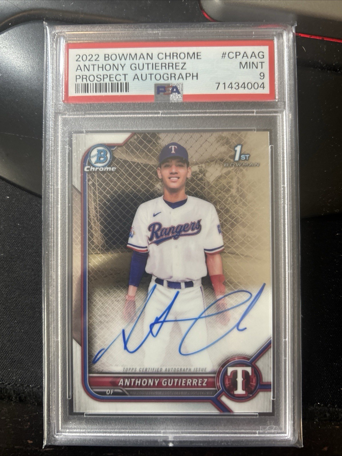Anthony Gutierrez 2022 1st Bowman Chrome AUTO Mint PSA 9 Prospect Rangers RC Ae