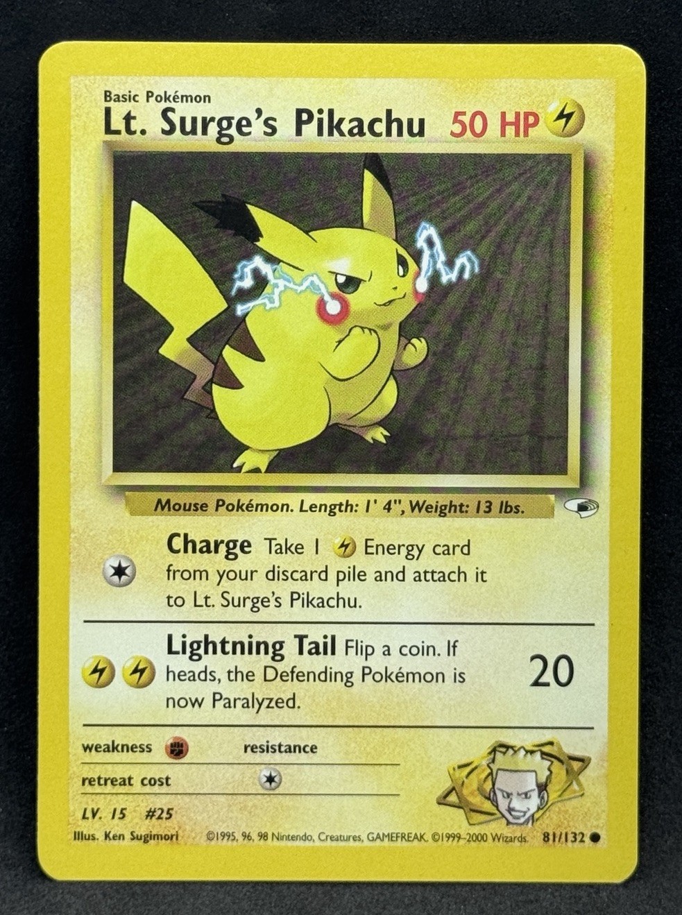 POKÉMON~LT.SURGE’S PIKACHU~81/132~GYM HEROES~ENG~LP+
