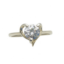 Genuine Stylish Sterling Silver Ring Hallmarked Solid 925 Heart CZ Handmade