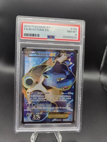 2014 POKEMON XY #142 FULL ART/BLASTOISE EX PSA 8