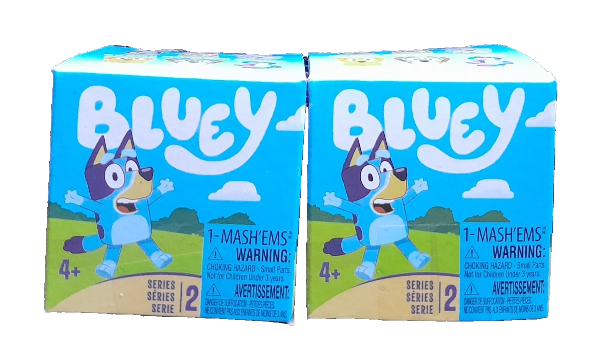LOT 2x BLUEY MASH'EMS MASHEMS SERIES 2 MYSTERY SQUISHY TOY FIGURE BRAND NEW