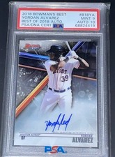 2018 Bowman's Best  Psa/dna 9/10 Autographs Yordan Alvarez #B18-YA (AU, RC)
