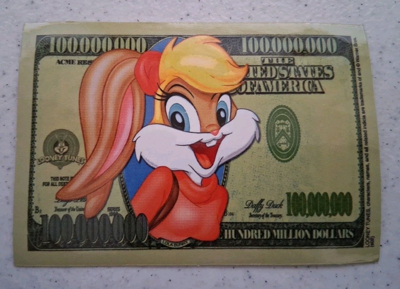Vintage Lola Bunny Looney Tunes Money Sticker Series #3 11 of 12 Warner Brothers