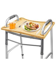 Walker Table, Bamboo Walker Tray for Walkers for Seniors with Cup Holder Foldabl