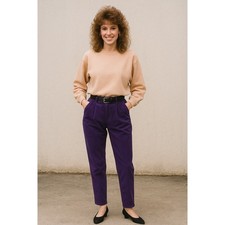 Levi's Vintage Corduroy Pants Belted Womens Size 16 Purple 1980s Mid Rise NWT