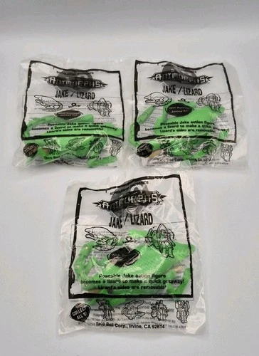 1999 Jake Lizard Animorphs Taco Bell Vintage Transforming Toy Kids Meal Set Of 3
