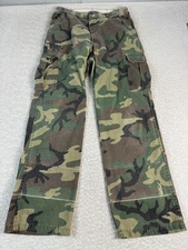 Saf Trak Camo Cargo Pants Mens Large Woodland Camouflage Made USA Workwear