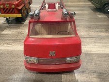 Vintage Tin Red Fire Truck Toy Vehicle Classic Collectible for Ages 8-11 Years