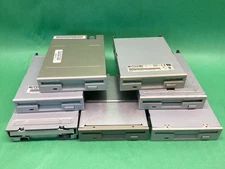 LOT OF 7 Beige 3.5” Internal Floppy Drive TEAC Mitsumi Panasonic Etc - UNTESTED