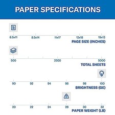 HAMMERMILL PRINTER PAPER, PREMIUM COLOR 28 LB COPY PAPER, 8.5 X 11 - 1 - WHITE