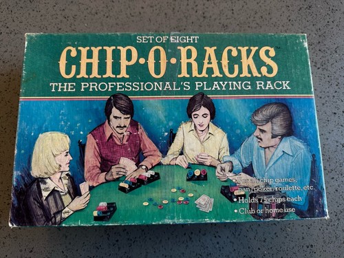 Vintage 1977 Chip-O-Racks Poker Chip Professional Racks Set Of 8 Rare