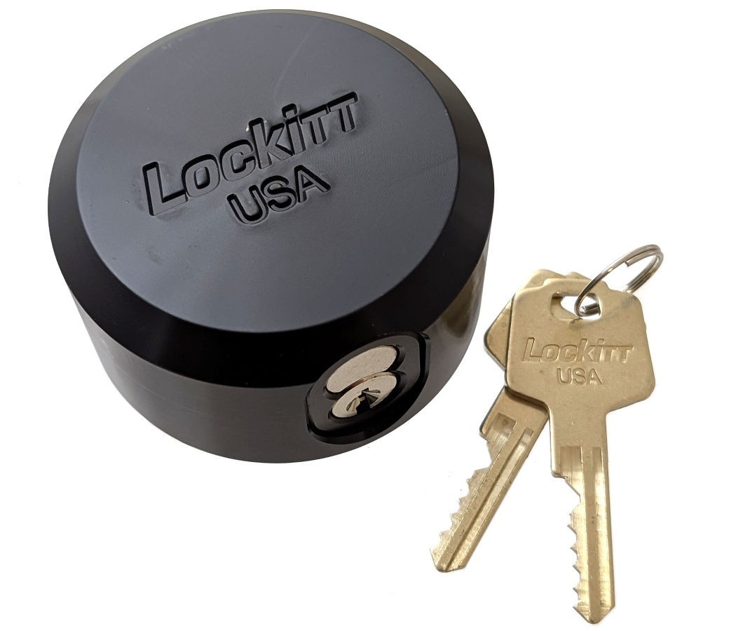 Lockitt Puck Style Hidden Shackle Padlock UCS Cylinder - Flat Back - Made in USA