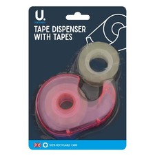 U Mail Tape Dispenser Set With 2 Rolls Parcel Packing Office Desk