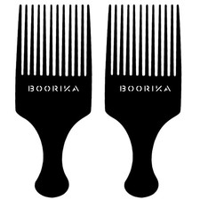2 Pack Afro Hair Pick Comb 7.5" Wide Tooth for Detangling Styling, Women Men