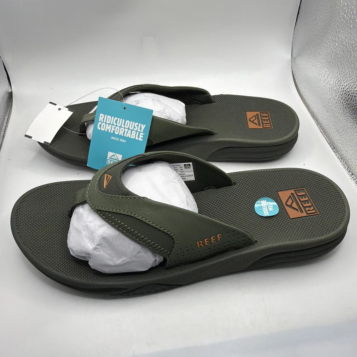 Reef Fanning Baja Bottle Opener Strap Sandals Mens 12 EU 45 Green NEW Men main image 2