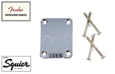 Real Fender Squier Strat SCRIPT NECK PLATE w/MOUNTING SCREWS Tele Stratocaster