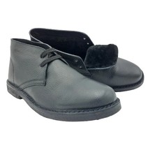 Scarpe Polacchina Polacco Vera Pelle made in Italy. Vitello montone nero (art. P