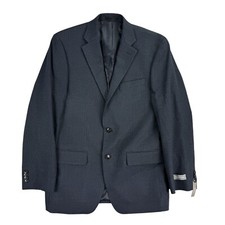 Michael Kors Mens Kent Classic Fit Stretch Houndstooth Sport Coat Blue 38R