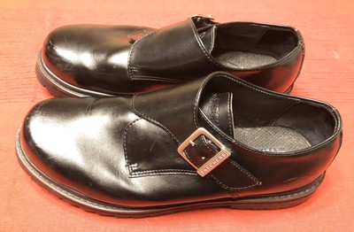 mens black leather monk strap shoe