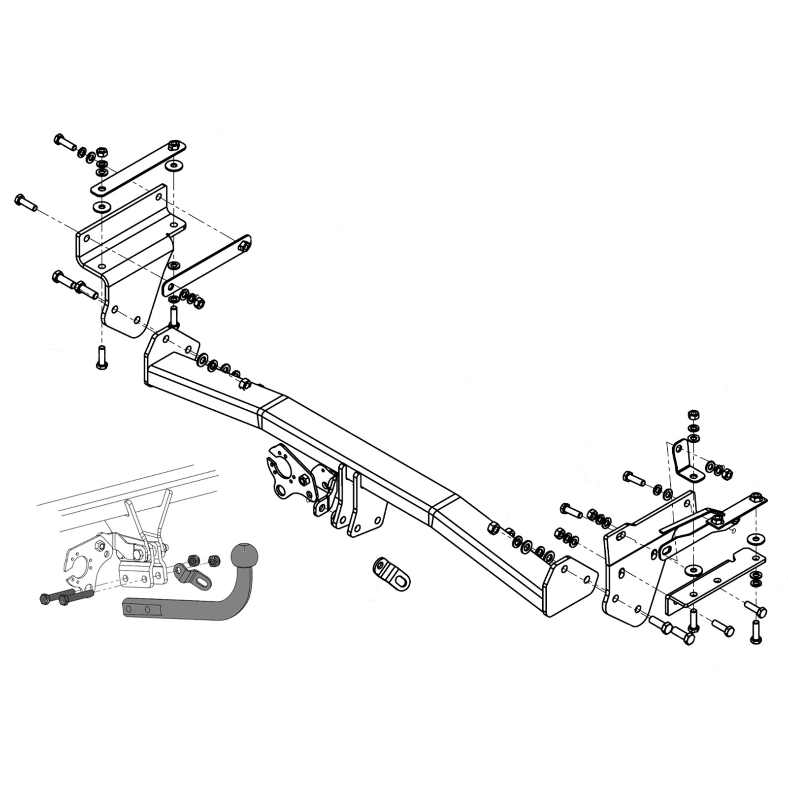 Swan Neck Tow Bar PCT Towbar for Hyundai i10 2008-2011