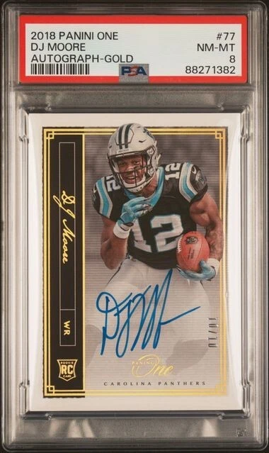 DJ Moore Panini One #77 Autograph-Gold