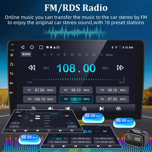 9 Inch 2 Din Android 13 Apple Carplay 4+64GB Car Stereo Radio GPS Navi WiFi BT - Picture 9 of 13