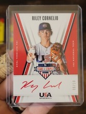 Riley Cornelio 2019 Stars And Stripes 18U National Team On Card RED INK Auto /10