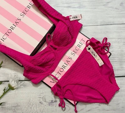 Ensemble De Bikini Victoria's Secret Swim Wicked Sling Top Et String Bottom Rose - Photo 1/4