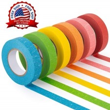Colored Masking Tape, 6 Rolls of 21.87 Yards 0.59 Inch Crafts Labeling Paper Tap
