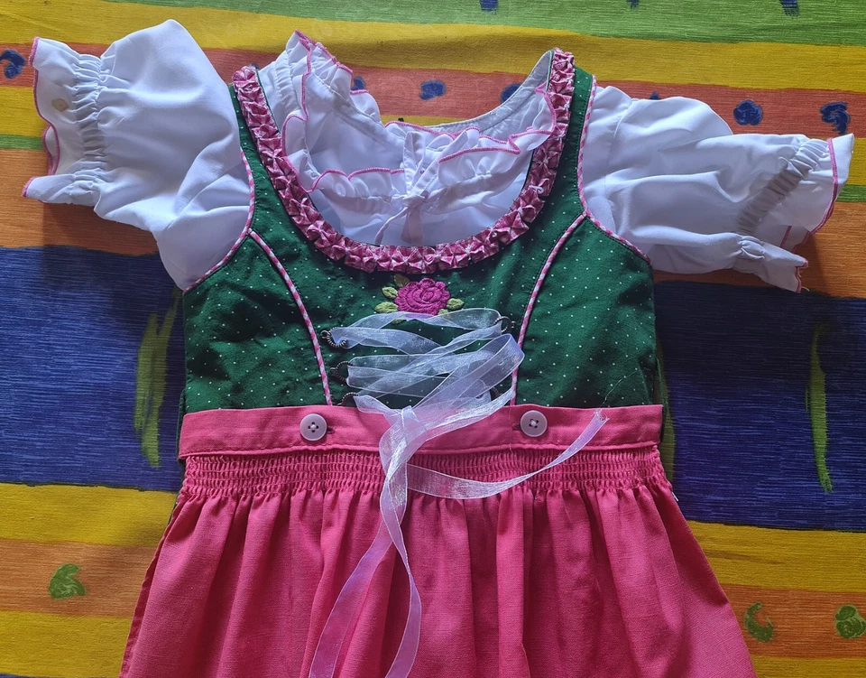 DRESS VINTAGE STEINDL TRACHTEN OKTOBERFEST DIRNDL TYROL GIRL SET-SIZE:US 6/EU116 - Image 4 of 4