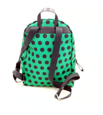 Kate Spade ♠️ Chelsea Green & Navy Blue Polka Dot Backpack &Matching Wallet 2FER Kate Spade Chelsea Green and Navy Polka Dot Nylon Zipper Top  main image 2