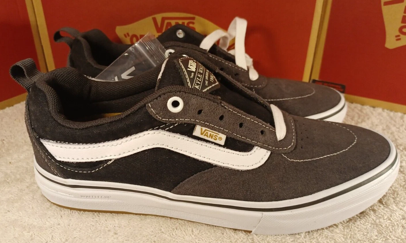 Vans Men's 7/Womens 8 Kyle Walker Twill Raven Suede Grey/Black/White-VN0A5JIE87C
