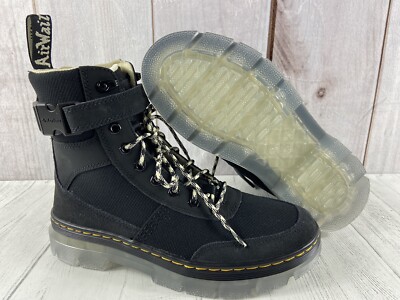 Martens Combs Tech Lace Up Buckle Combat Boots Black