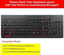 for Lenovo 510 Wireless Keyboard - GX30N81775 Lenovo 4X30M39458 Keyboard Cover f