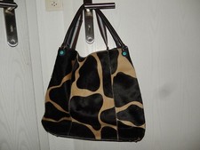 BORSA DI DESIGN GABS BORSA SHOPPER GABS PELLE PELLICCIA DI MUCCA TOP AFRICA