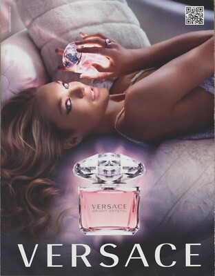 2013 Versace Bright Crystal Perfume Sexy Girl Model In Bed Print - Main Image