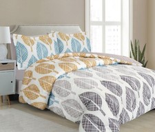 Printed Bed in a Bag Comforter Sheet Set Modern Colorful Leaves Queen Size