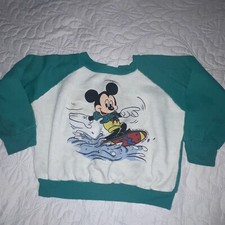 Vintage Disney Mickey Mouse Jog Togs Sweatshirt Kids Size 4 Surfing Boys