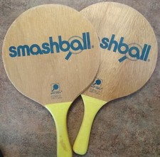 Lot of 2 Vintage Smashball Wooden Paddles