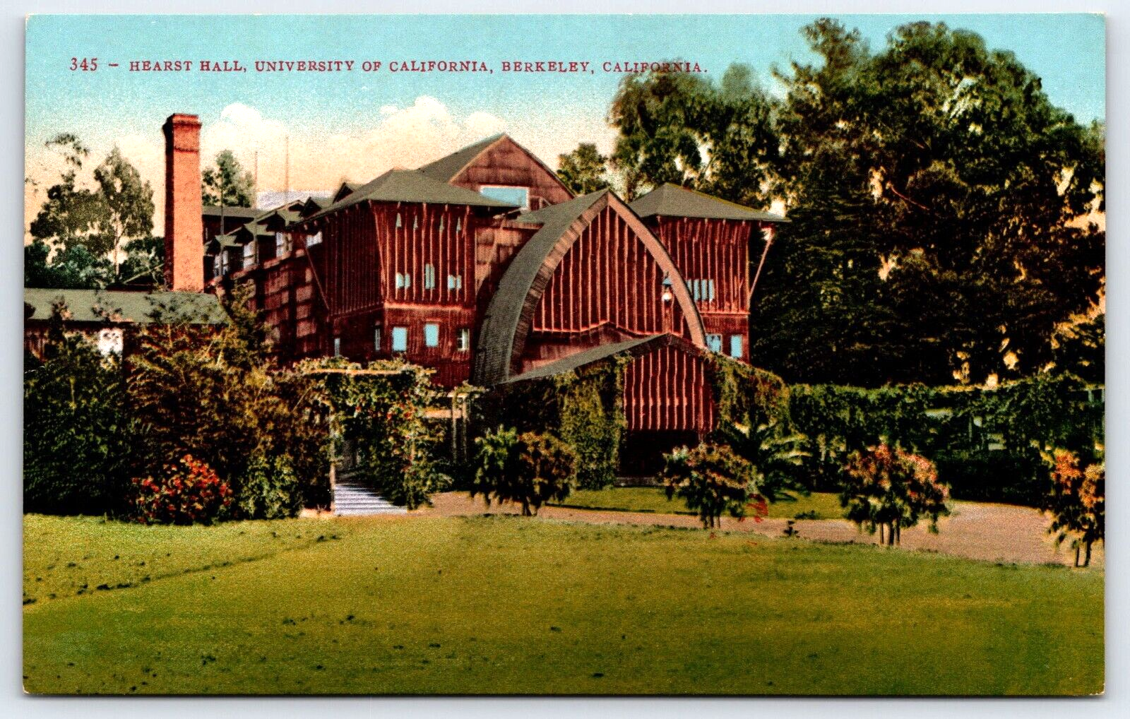 Original Old Vintage Postcard University Of California Hearst Hall Berkeley, CA
