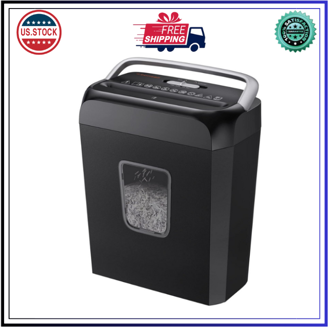 Bonsaii Paper Shredder, 5-6 Sheet Crosscut Shredder for Home Use, 3.4 Gals-image