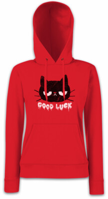 Cat Good Luck Damen Hoodie Kapuzenpullover meow cats cat Love Fun Addiction