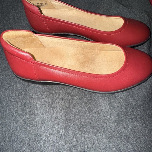 NATURALIZER SLIP ON BALLET FLATS LOAFERS WOMENS RED LEATHER SHOES SIZE 6.5 - Bild 3 von 4
