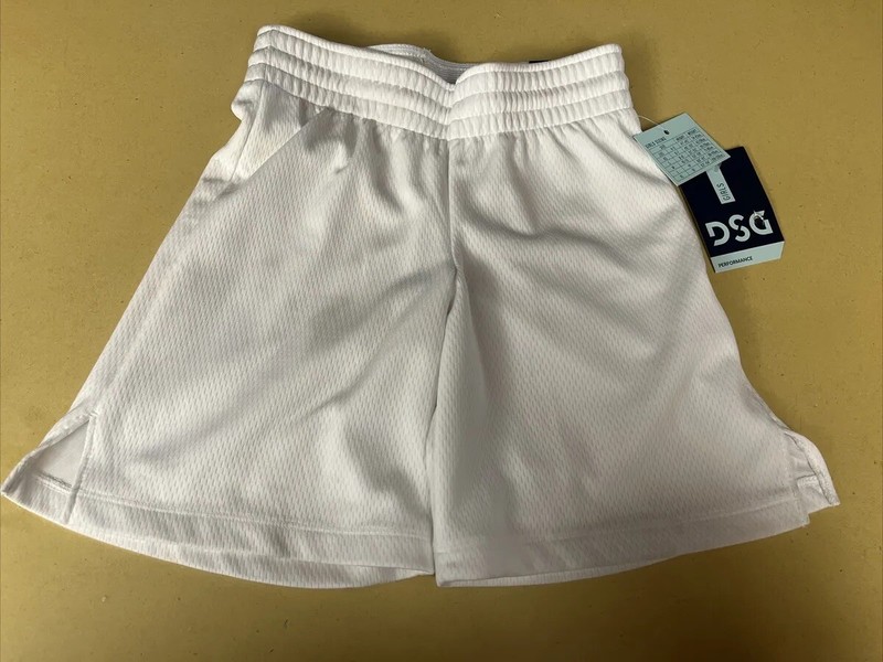 DSG basketball shorts girls size 2XS 4-5 white mesh drawsrting active wear