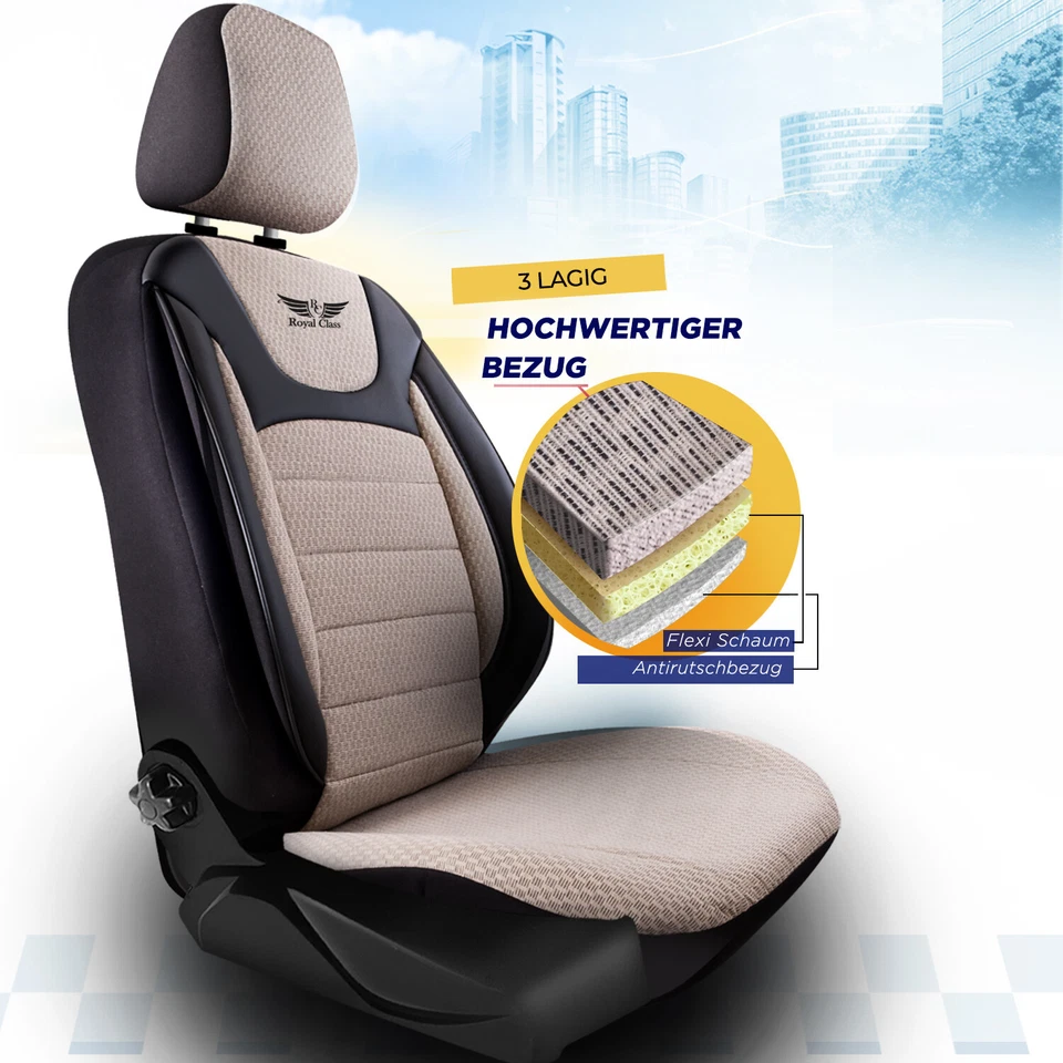 Car seat covers protective covers suitable for Subaru Justy beige black 922D43 - Image 2 of 4